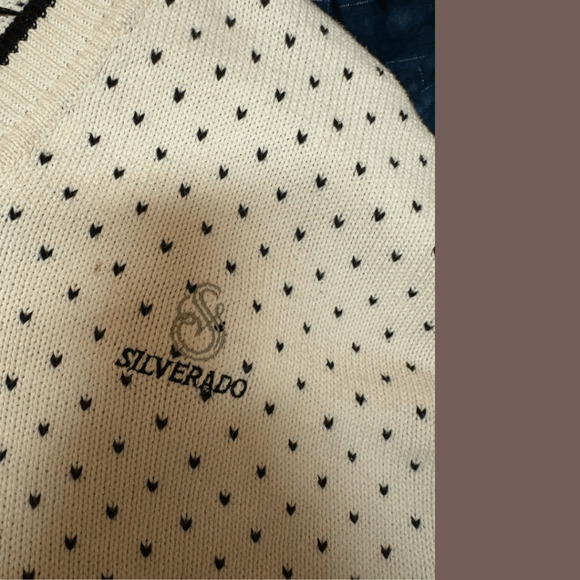 HEAD Fair Isle Sweater | Cream Black Knit | Size 8 | Vintage - Picture 5 of 5